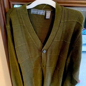 Oscar De La Renta oversized olive cardigan